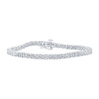 Elegant 10kt White Gold Round Diamond Tennis Bracelet - 1 Cttw - Splendid Jewellery