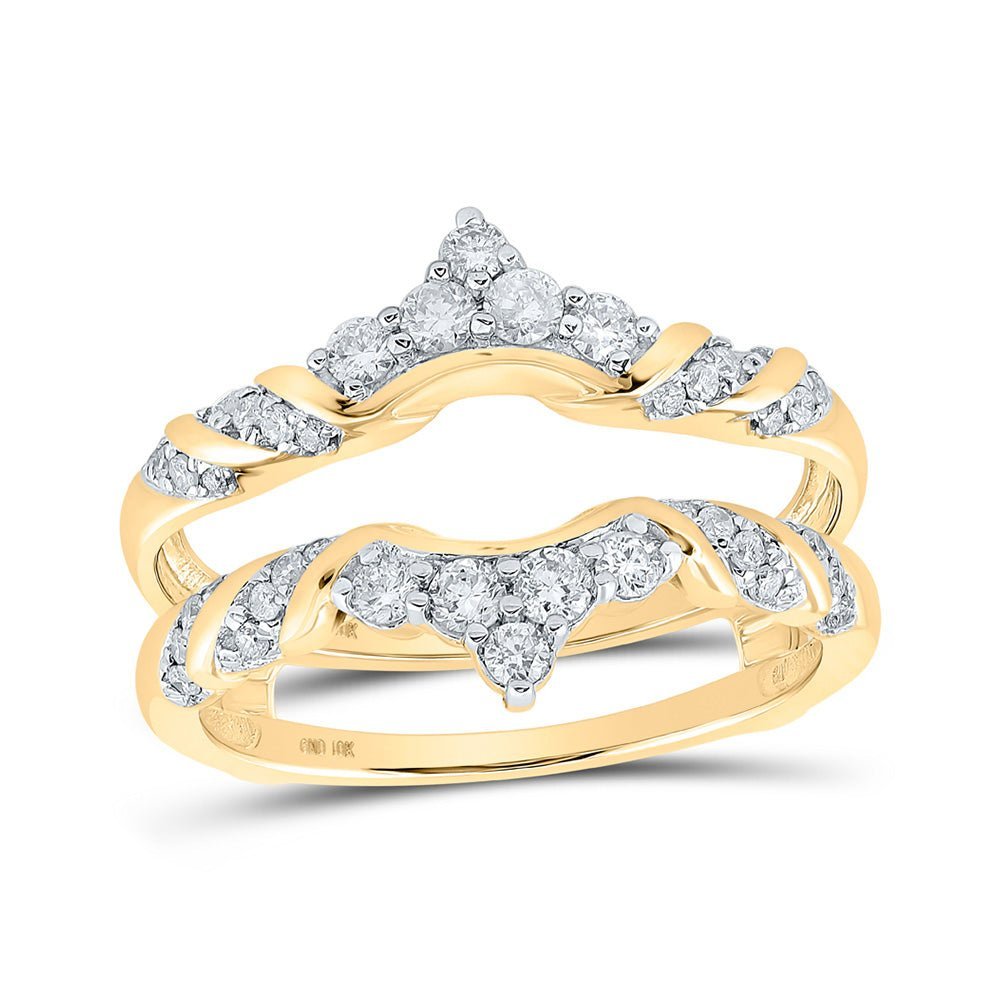 Elegant 10kt Yellow Gold Diamond Wrap Enhancer Wedding Band 1/2 Cttw - Splendid Jewellery