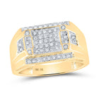 Elegant 10kt Yellow Gold Mens Diamond Cluster Ring - 1/3 Cttw product  Top View from Splendid Jewellery