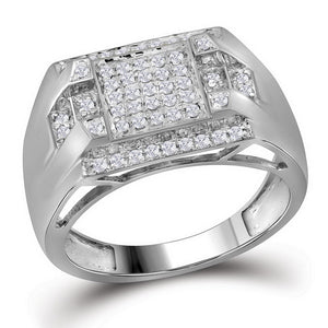 Elegant 10kt Yellow Gold Mens Diamond Cluster Ring - 1/3 Cttw - Splendid Jewellery