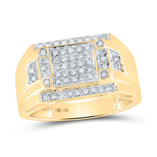 Load image into Gallery viewer, Elegant 10kt Yellow Gold Mens Diamond Cluster Ring - 1/3 Cttw - Splendid Jewellery