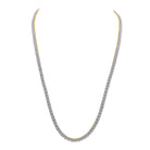 Elegant 10kt Yellow Gold Men's Round Diamond Square Link Chain Necklace - 12 Cttw - Splendid Jewellery