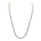 Elegant 10kt Yellow Gold Men's Round Diamond Square Link Chain Necklace - 12 Cttw - Splendid Jewellery