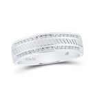 Elegant 14kt White Gold Men's Diamond Wedding Band - Sparkling Love Ring - Splendid Jewellery