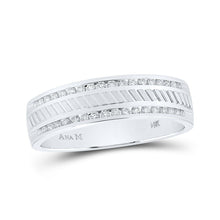 Load image into Gallery viewer, Elegant 14kt White Gold Men's Diamond Wedding Band - Sparkling Love Ring - Splendid Jewellery