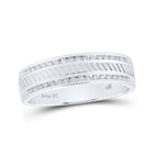Elegant 14kt White Gold Men's Diamond Wedding Band - Sparkling Love Ring - Splendid Jewellery