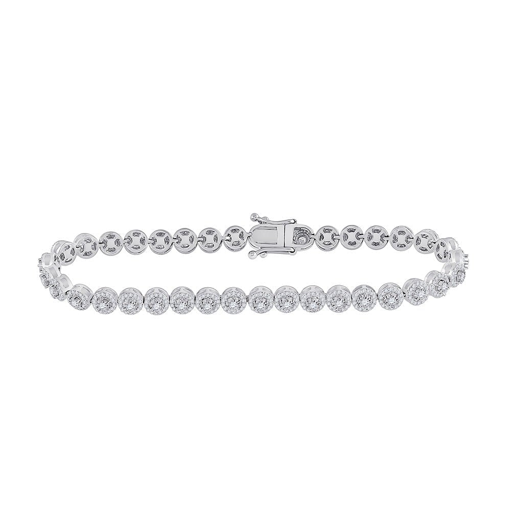 Elegant 14kt White Gold Round Diamond Tennis Bracelet - 2 Carat Total Weight - Splendid Jewellery