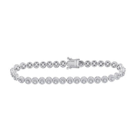 Elegant 14kt White Gold Round Diamond Tennis Bracelet - 2 Carat Total Weight - Splendid Jewellery