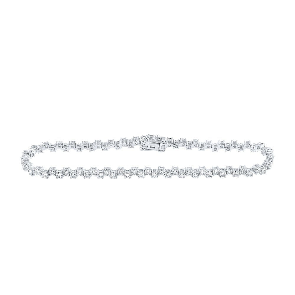 Elegant 14kt White Gold Round Diamond Tennis Bracelet - 3 - 1/2 Cttw - Splendid Jewellery