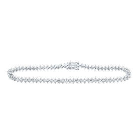 Elegant 14kt White Gold Round Diamond Tennis Bracelet - 3 - 1/4 Cttw - Splendid Jewellery