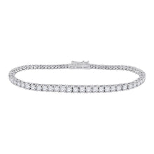 Load image into Gallery viewer, Elegant 14kt White Gold Round Diamond Tennis Bracelet - 3 Cttw - Splendid Jewellery