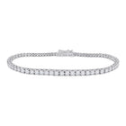 Elegant 14kt White Gold Round Diamond Tennis Bracelet - 3 Cttw - Splendid Jewellery