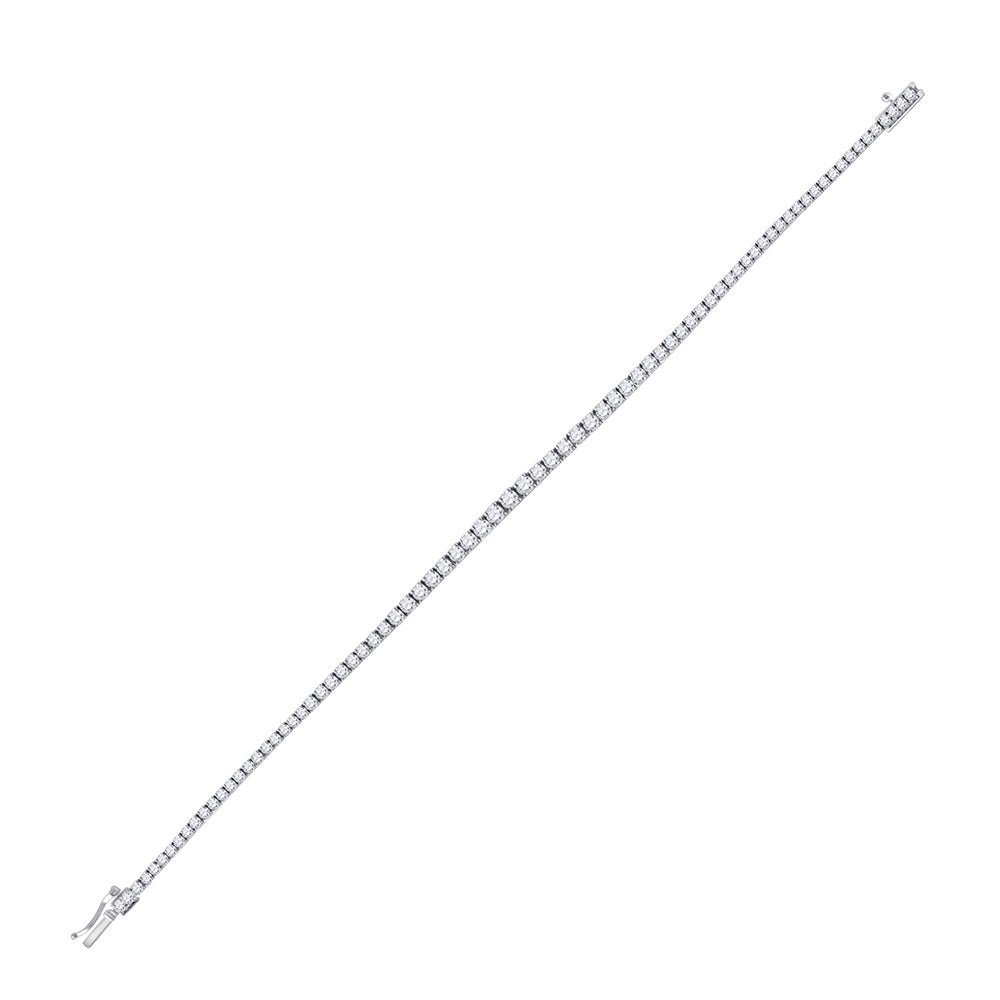Elegant 14kt White Gold Round Diamond Tennis Bracelet - 3 Cttw - Splendid Jewellery