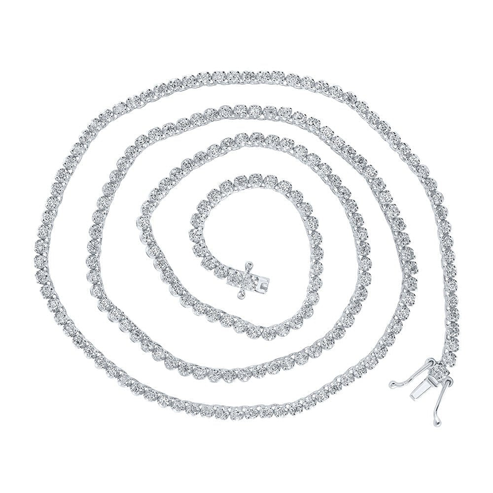 Elegant 14kt White Gold Round Diamond Tennis Chain Necklace for Men - 3 - 5/8 Cttw - Splendid Jewellery