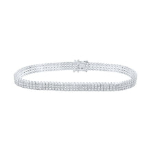 Load image into Gallery viewer, Elegant 14kt White Gold Triple - Row Diamond Tennis Bracelet - 4 Carat Total Weight - Splendid Jewellery