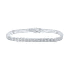 Elegant 14kt White Gold Triple - Row Diamond Tennis Bracelet - 4 Carat Total Weight - Splendid Jewellery