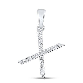 Elegant Brilliance: 10kt White Gold Diamond Initial Pendant - Splendid Jewellery