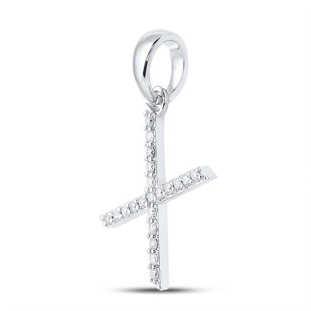 Elegant Brilliance: 10kt White Gold Diamond Initial Pendant - Splendid Jewellery