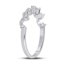 Load image into Gallery viewer, Elegant Brilliance | 10kt White Gold Womens Round Diamond Band Ring 1/12 Cttw - Splendid Jewellery
