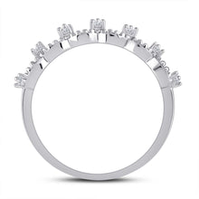 Load image into Gallery viewer, Elegant Brilliance | 10kt White Gold Womens Round Diamond Band Ring 1/12 Cttw Side view from the 10Kt White Gold Womens Round Diamond Band Ring 1 12 Cttwpin284043 collection by Splendid Jewellery