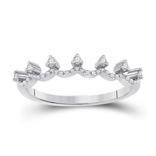 Load image into Gallery viewer, Elegant Brilliance | 10kt White Gold Womens Round Diamond Band Ring 1/12 Cttw - Splendid Jewellery