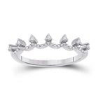 Elegant Brilliance | 10kt White Gold Womens Round Diamond Band Ring 1/12 Cttw - Splendid Jewellery