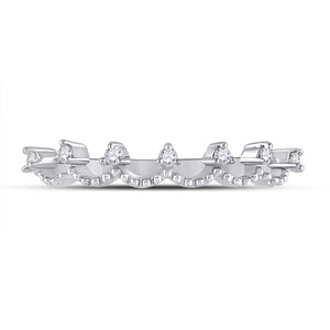 Elegant Brilliance | 10kt White Gold Womens Round Diamond Band Ring 1/12 Cttw - Splendid Jewellery