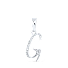 Load image into Gallery viewer, Elegant Brilliance: 10kt White Gold Womens Round Diamond G Initial Letter Pendant - Splendid Jewellery