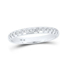 Elegant Brilliance | 14kt White Gold Women's Round Diamond Single Row Band Ring 1/4 Cttw | Splendid Jewellery - Splendid Jewellery