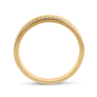 Elegant Brilliance: 14kt Yellow Gold Diamond Brick Band Ring - Side View