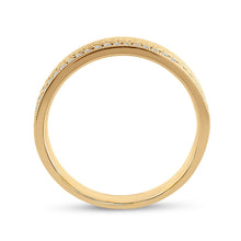 Load image into Gallery viewer, Elegant Brilliance: 14kt Yellow Gold Diamond Brick Band Ring - Splendid Jewellery