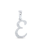 Elegant Diamond E Initial Pendant in 10kt White Gold - Splendid Jewellery