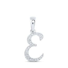 Load image into Gallery viewer, Elegant Diamond E Initial Pendant in 10kt White Gold - Splendid Jewellery