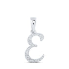 Elegant Diamond E Initial Pendant in 10kt White Gold - Splendid Jewellery