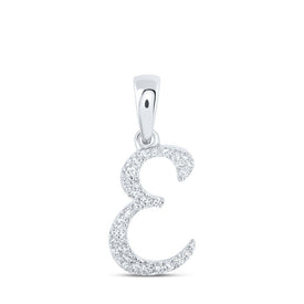 Elegant Diamond E Initial Pendant in 10kt White Gold - Splendid Jewellery