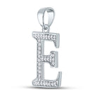 Elegant Diamond Initial E Pendant in 10kt White Gold - Splendid Jewellery