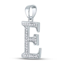 Load image into Gallery viewer, Elegant Diamond Initial E Pendant in 10kt White Gold - Splendid Jewellery