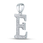 Elegant Diamond Initial E Pendant in 10kt White Gold - Splendid Jewellery