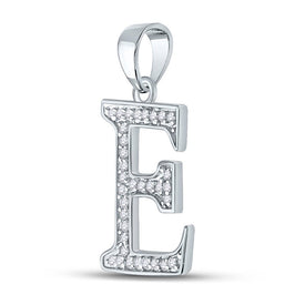 Elegant Diamond Initial E Pendant in 10kt White Gold - Splendid Jewellery