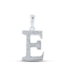 Elegant Diamond Initial E Pendant in 10kt White Gold - Splendid Jewellery