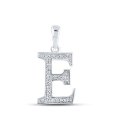 Load image into Gallery viewer, Elegant Diamond Initial E Pendant in 10kt White Gold - Splendid Jewellery