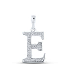 Elegant Diamond Initial E Pendant in 10kt White Gold - Splendid Jewellery