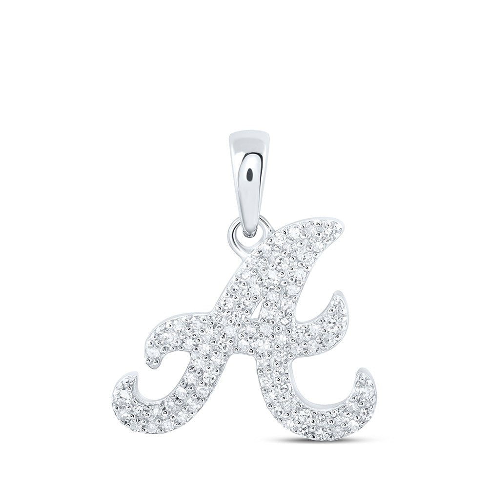 Elegant Diamond Initial Necklace in 10kt White Gold - Splendid Jewellery