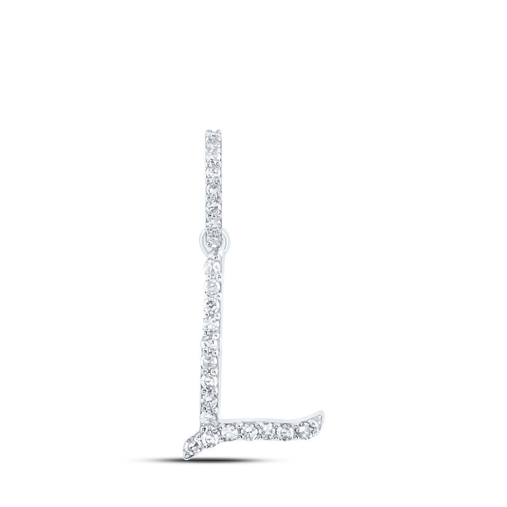 Elegant Diamond Initial Pendant in 10kt White Gold - Personalized Elegance - Splendid Jewellery