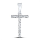 Elegant Diamond Initial Sparkler: 10kt White Gold Womens Round Diamond Initial T Letter Pendant 1/8 Cttw - Splendid Jewellery