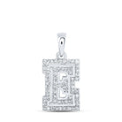 Elegant Diamond Monogram Pendant | 10kt White Gold Womens Round Diamond E Initial Letter Pendant 1/5 Cttw | Splendid Jewellery - Splendid Jewellery