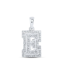 Load image into Gallery viewer, Elegant Diamond Monogram Pendant | 10kt White Gold Womens Round Diamond E Initial Letter Pendant 1/5 Cttw | Splendid Jewellery - Splendid Jewellery