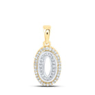 Elegant Diamond O Initial Pendant in Two - Tone Gold - Splendid Jewellery