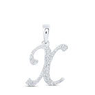 Elegant Diamond X Initial Pendant in 10kt White Gold - Personalized Brilliance - Splendid Jewellery