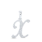 Elegant Diamond X Initial Pendant in 10kt White Gold - Personalized Brilliance - Splendid Jewellery